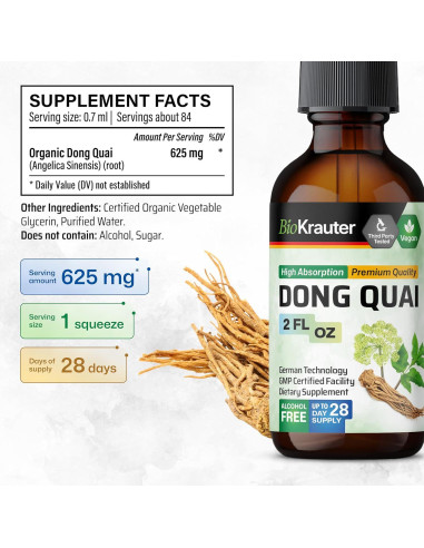 Tinctura de Dong Quai BIO KRAUTER 59.15 ml - Salud de la Mujer