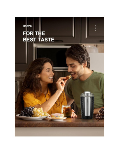 Molino de Café Eléctrico Reemix 100g Acero Inoxidable Negro