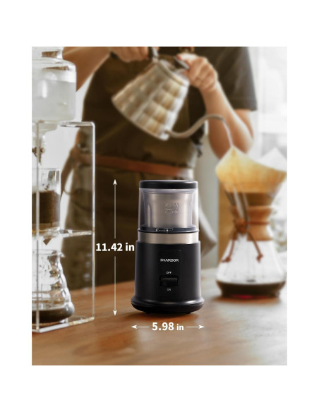 Molino de café eléctrico SHARDOR One Touch, acero inoxidable, negro Molino de café eléctrico SHARDOR One Touch, acero inoxidable, negro