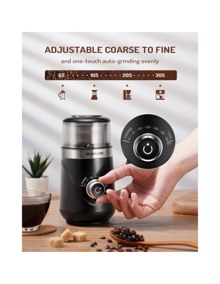 Molino de café eléctrico SHARDOR CG638B, silencioso, 70.87g Molino de café eléctrico SHARDOR CG638B, silencioso, 70.87g