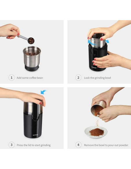 Molino de Café Eléctrico SHARDOR CG-618, Acero Inoxidable, 200W Molino de Café Eléctrico SHARDOR CG-618, Acero Inoxidable, 200W