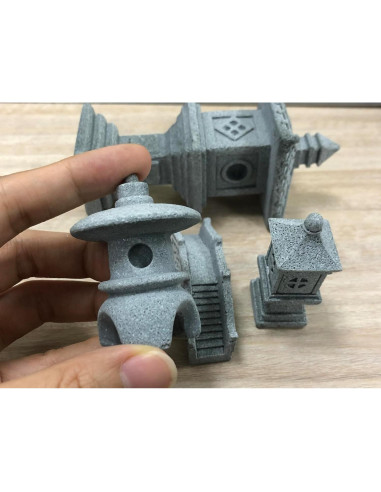Set de 4 Figuras Miniatura de Pagoda de Piedra Tsnamay