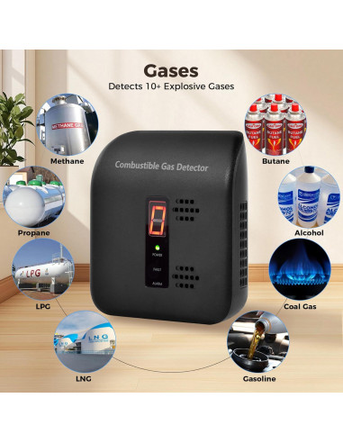 Detector de Fugas de Gas Natural Xalire Y401 - Alarma LED 85dB