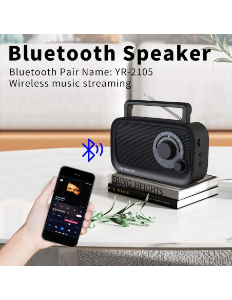 Radio Portátil AM FM Bluetooth Dongguan LT-BT2105 - Negro Radio Portátil AM FM Bluetooth Dongguan LT-BT2105 - Negro