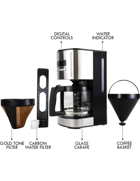 Cafetera Programable Kenmore 12 Tazas Acero Inoxidable Cafetera Programable Kenmore 12 Tazas Acero Inoxidable