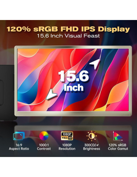 Extensor de Pantalla Teamgee S6 15.6" FHD 1080P Portátil Extensor de Pantalla Teamgee S6 15.6" FHD 1080P Portátil