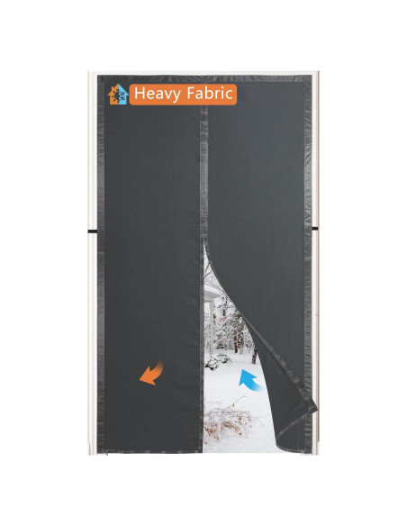 Cortina de Puerta Aislante Térmica Mpmedo 34x81 cm Gris Cortina de Puerta Aislante Térmica Mpmedo 34x81 cm Gris