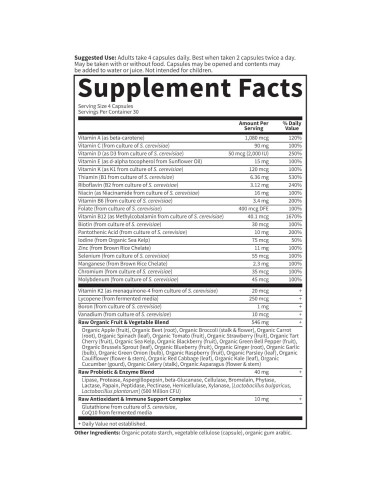 Suplemento Multivitamínico Garden of Life 50+ Hombres 120 Cápsulas