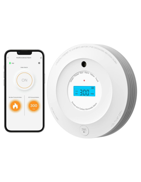 Detector de Humo y Monóxido AEGISLINK SC-WF240 Wi-Fi LCD Detector de Humo y Monóxido AEGISLINK SC-WF240 Wi-Fi LCD