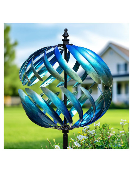 Girador de Viento Cinético LimeHill 210 cm Azul Metal Girador de Viento Cinético LimeHill 210 cm Azul Metal
