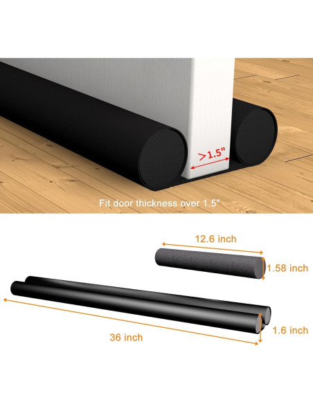 Tope de puerta doble LM BODYCARE - Burlete negro 91.44 cm Tope de puerta doble LM BODYCARE - Burlete negro 91.44 cm