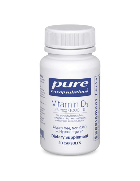 Vitamina D3 25 mcg Pure Encapsulations - 30 Cápsulas Vitamina D3 25 mcg Pure Encapsulations - 30 Cápsulas