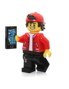 Minifigura LEGO Hidden Side Jack Davids con Smartphone 70437