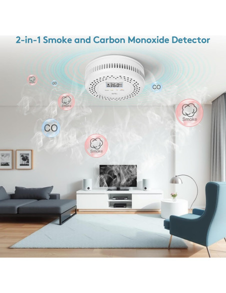 Detector de Humo y Monóxido de Carbono Soewolit SOIT108 2 en 1 Detector de Humo y Monóxido de Carbono Soewolit SOIT108 2 en 1