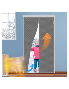 Cortina de Puerta Térmica Aislante HADOR 76.2x203.2cm Gris