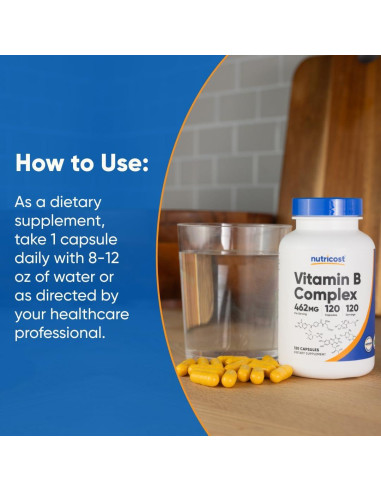 Nutricost Complejo de Vitaminas B 462mg 120 Cápsulas Veggie