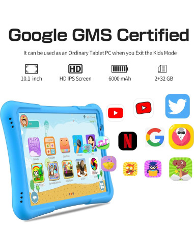 Tableta PRITOM TAB 10 para Niños 10.1" Android 12 32GB