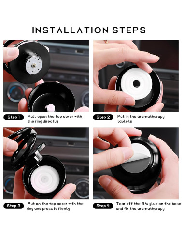 Difusor de Aromaterapia Solar para Coche DXNQ - Negro