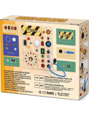 Tablero Ocupado Montessori Plus V2 - Juguete Sensorial 17x13.5cm