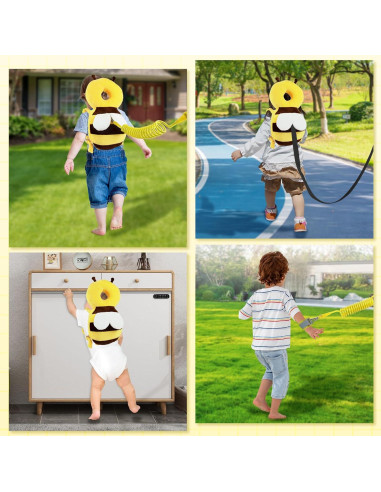 Mochila Protectora de Cabeza Bebé Abeja Amarilla 3 en 1