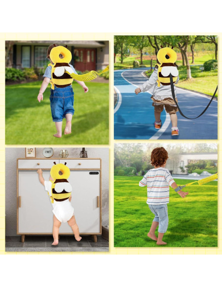 Mochila Protectora de Cabeza Bebé Abeja Amarilla 3 en 1 Mochila Protectora de Cabeza Bebé Abeja Amarilla 3 en 1