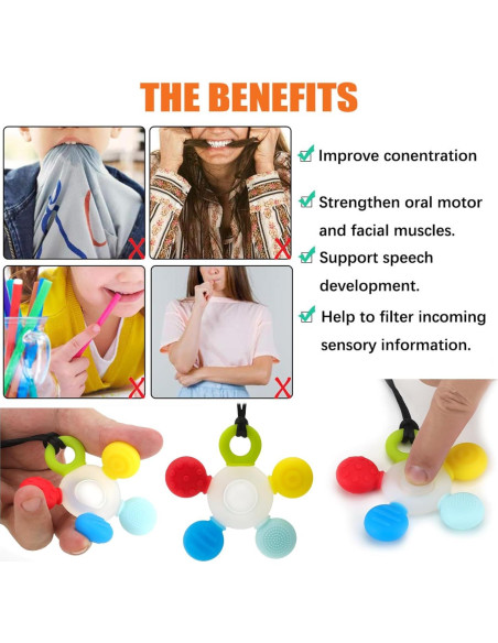 Collar Masticable Sensorial Seeway para Niños - 2 Paquete Collar Masticable Sensorial Seeway para Niños - 2 Paquete