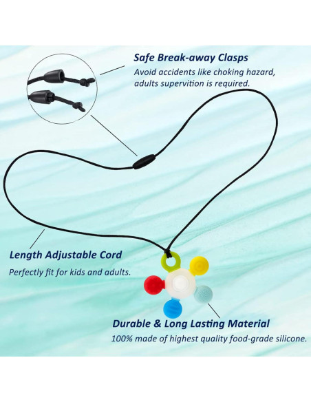 Collar Masticable Sensorial Seeway para Niños - 2 Paquete Collar Masticable Sensorial Seeway para Niños - 2 Paquete