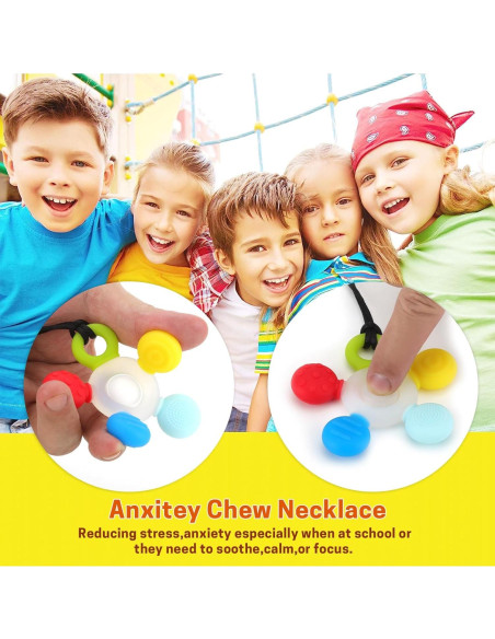 Collar Masticable Sensorial Seeway para Niños - 2 Paquete Collar Masticable Sensorial Seeway para Niños - 2 Paquete