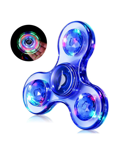 Fidget Spinner LED WELLVO Azul - Juguete Antiestrés para Niños y Adultos Fidget Spinner LED WELLVO Azul - Juguete Antiestrés para Niños y Adultos
