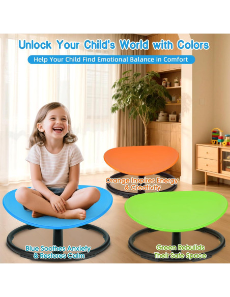 Silla Giratoria Sensorial para Niños Winnrok HQBB-5157 Azul Silla Giratoria Sensorial para Niños Winnrok HQBB-5157 Azul