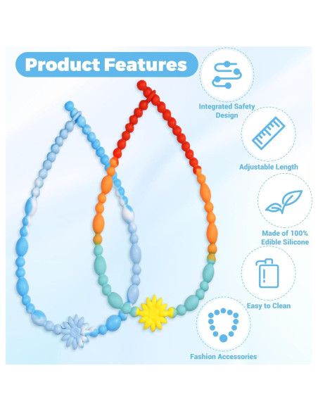 Collar Masticable Sensorial Azul para Niños y Adultos - Silicona Segura Collar Masticable Sensorial Azul para Niños y Adultos - Silicona Segura