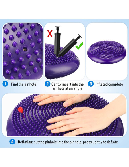 Cojín de Inestabilidad Leitee 3 Pcs para Ejercicio 34 cm Cojín de Inestabilidad Leitee 3 Pcs para Ejercicio 34 cm