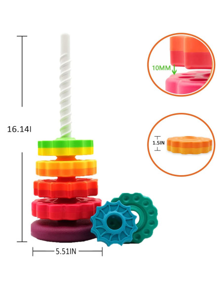 Juguete de Apilamiento Giratorio BYFWH para Bebés 0.55 kg Juguete de Apilamiento Giratorio BYFWH para Bebés 0.55 kg