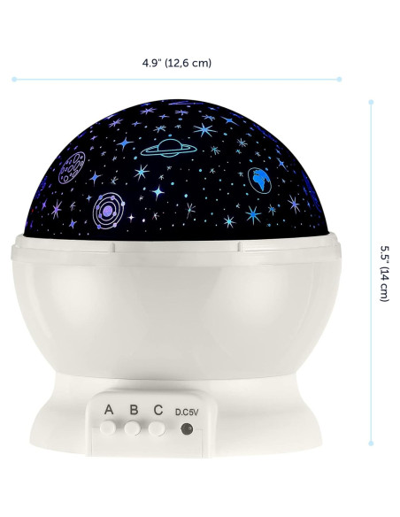 Proyector Espacial LED GLOBE 13766 Luz Nocturna 4 Patrones Proyector Espacial LED GLOBE 13766 Luz Nocturna 4 Patrones