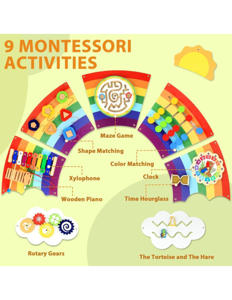 Panel de Actividad de Madera Justforjoyful 150cm Montessori Panel de Actividad de Madera Justforjoyful 150cm Montessori