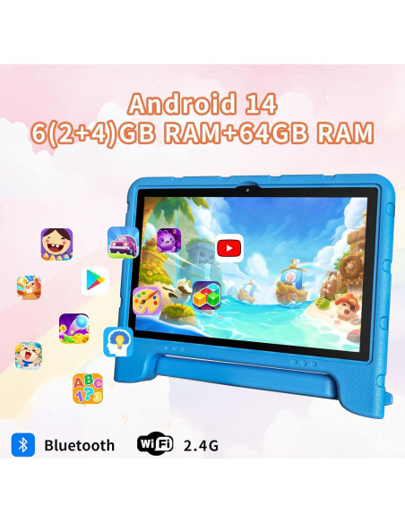 Tableta Infantil EDDBNi 10 Pulgadas 64GB Android 14 Azul Tableta Infantil EDDBNi 10 Pulgadas 64GB Android 14 Azul