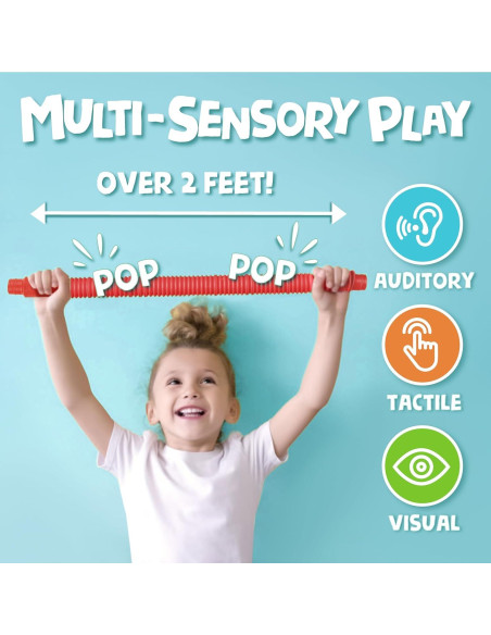BUNMO Tubos Pop Grandes - Juguetes Sensoriales 4 Piezas 3+ BUNMO Tubos Pop Grandes - Juguetes Sensoriales 4 Piezas 3+