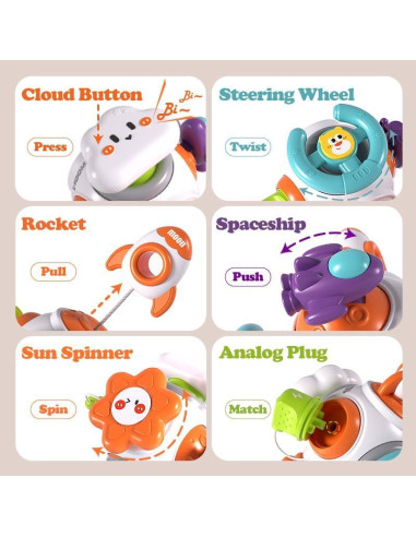 Juguete Ocupado Montessori para Bebés 6-36 Meses - Cubo Sensorial