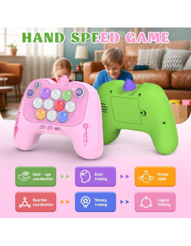 Juego de Empuje Rápido Fygurso Rosa y Verde para 2 Jugadores