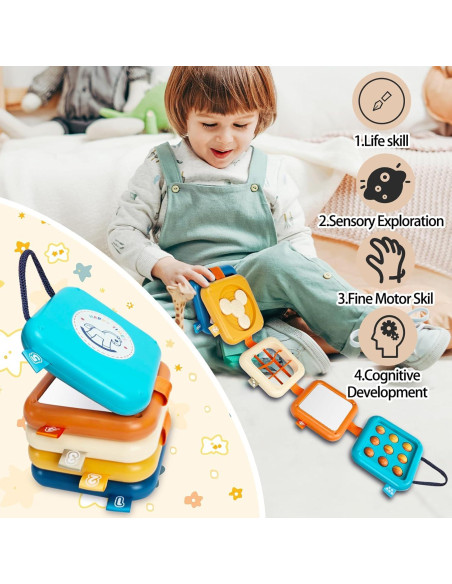 Tablero Ocupado Montessori Weirtoya para Bebés 1-3 Años Tablero Ocupado Montessori Weirtoya para Bebés 1-3 Años