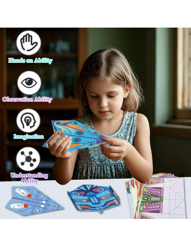 Kit de Aviones de Papel Xuoent P-1 con 16 Diseños Clásicos