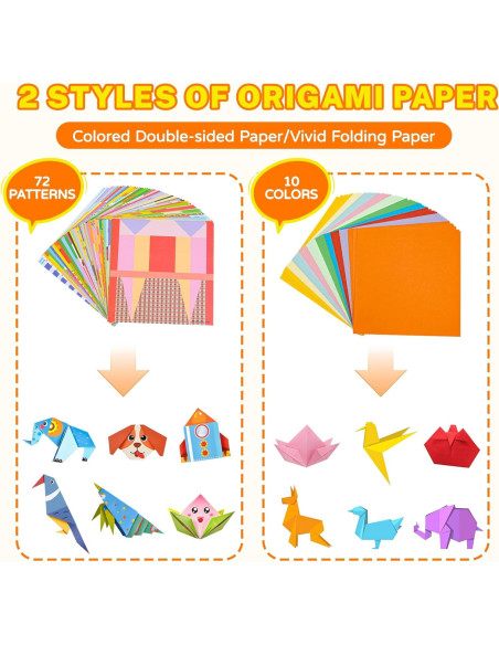 Papel de Origami Colorido SPEETH 204 Hojas 72 Patrones Papel de Origami Colorido SPEETH 204 Hojas 72 Patrones