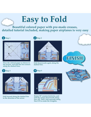 Kit de Aviones de Papel Xuoent P-1 con 16 Diseños Clásicos
