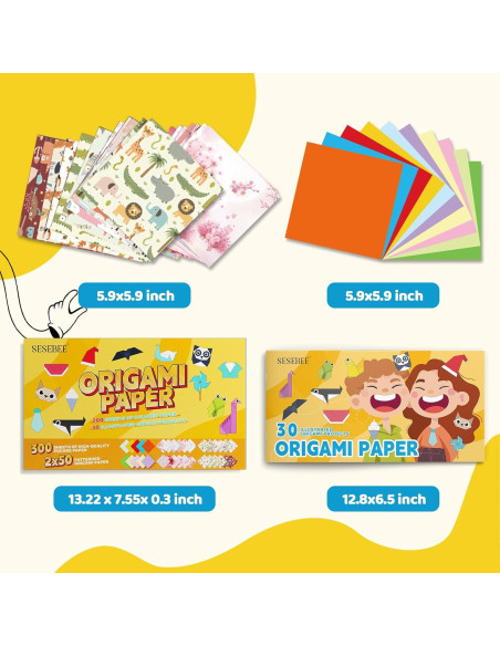 Kit de Origami SeseBee 300 Hojas 15x15 cm 10 Colores Kit de Origami SeseBee 300 Hojas 15x15 cm 10 Colores