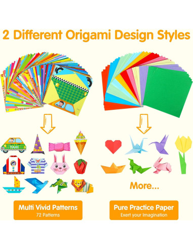Kit de Origami Mocoosy 224 Hojas para Niños 5-12 Años