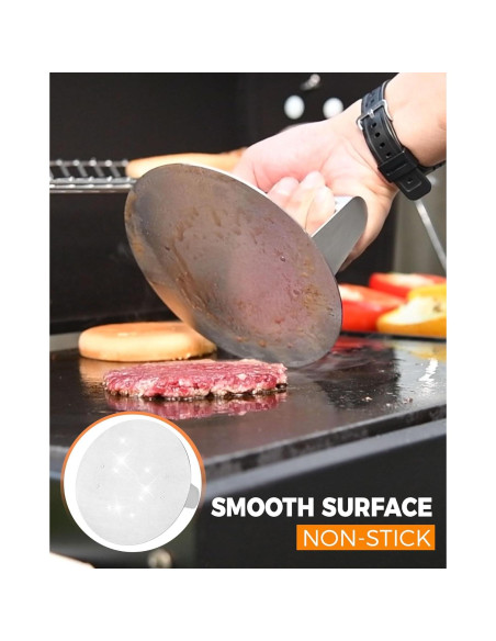Prensa de Hamburguesas HULISEN Acero Inoxidable 14 cm Prensa de Hamburguesas HULISEN Acero Inoxidable 14 cm