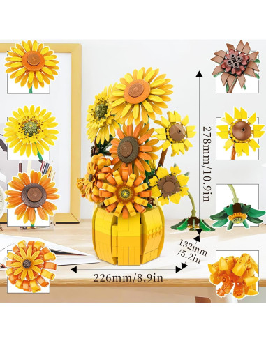 Juego de Bloques de Construcción Girasol Van Gogh 1009 Piezas