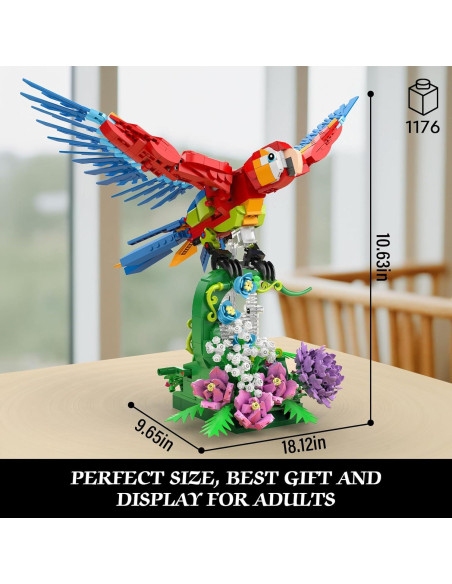 Juego de Construcción Loro Floral Vziimo 1176 Piezas 24.5x46x27 cm Juego de Construcción Loro Floral Vziimo 1176 Piezas 24.5x46x27 cm