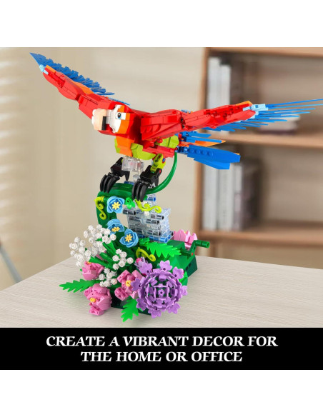 Juego de Construcción Loro Floral Vziimo 1176 Piezas 24.5x46x27 cm Juego de Construcción Loro Floral Vziimo 1176 Piezas 24.5x46x27 cm