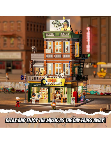 Set de Construcción Tienda de Discos FUNWHOLE 1980 Piezas